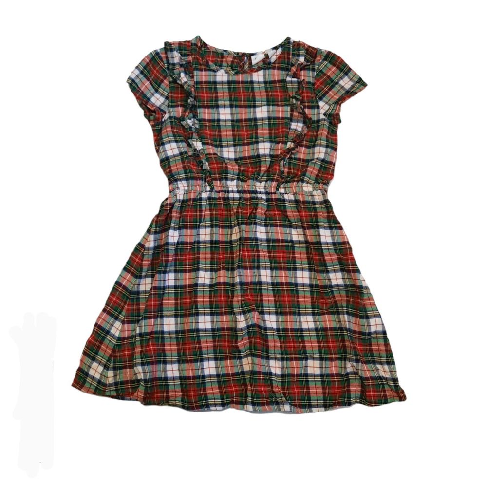 Gap Girls Ruffle Plaid Dress M